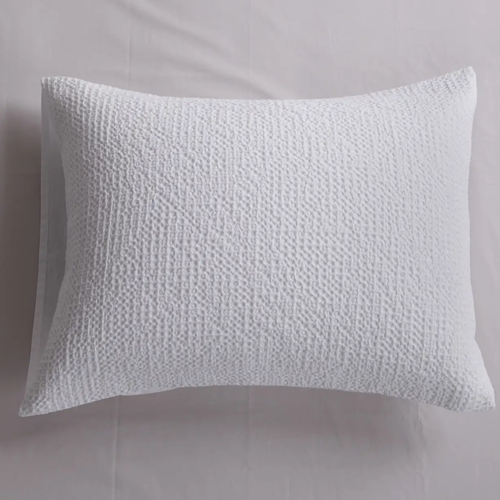 🤍 NIB Quince Organic Luxe Honeycomb Waffle Sham — White — King Size Single 🤍